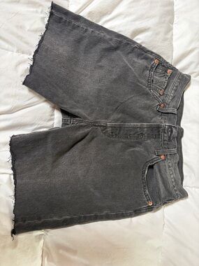 Levi's Black Washed Boyfriend Denim Bermuda Shorts